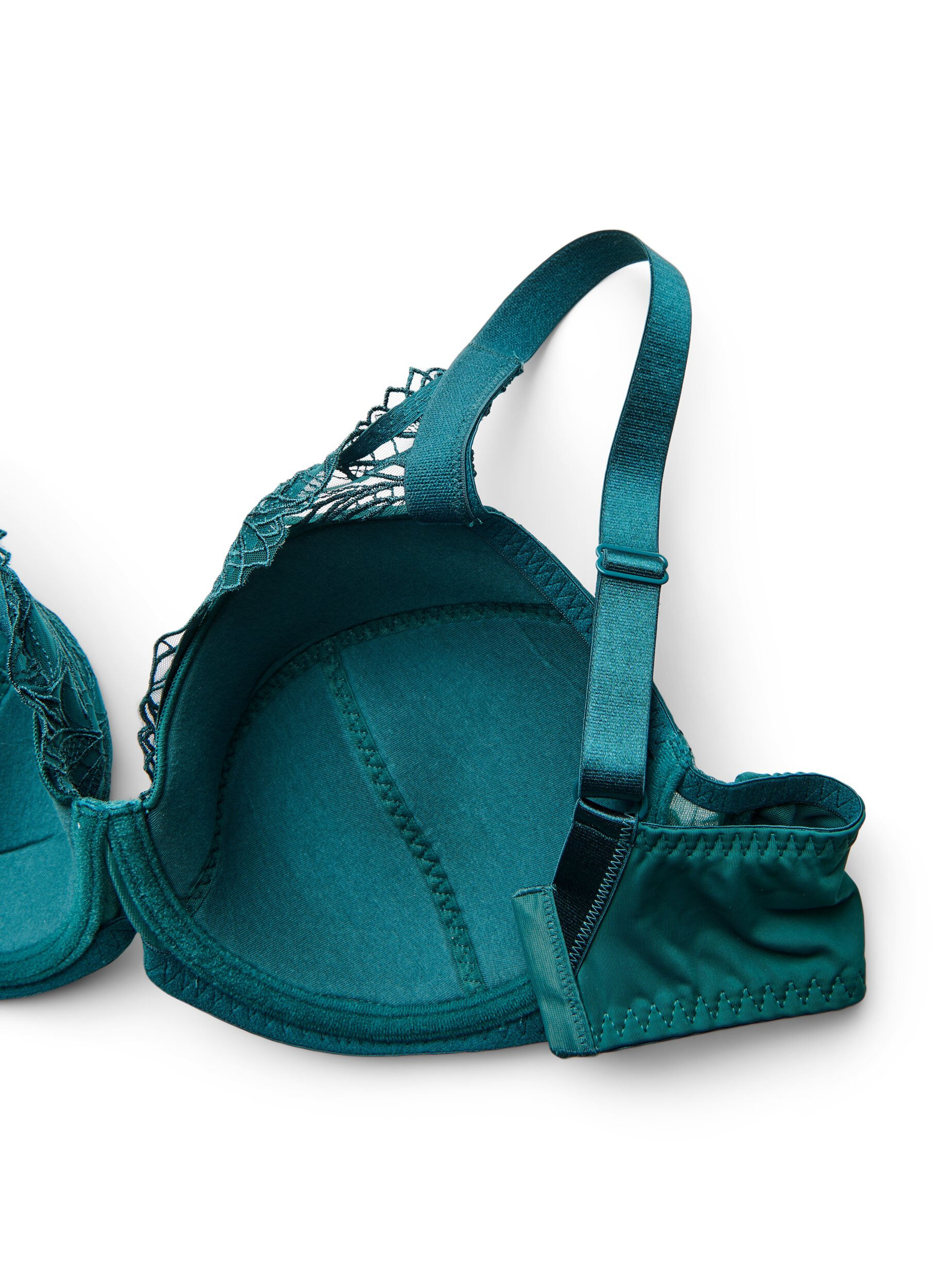ZizziUsztywniany koronkowy biustonosz z fiszbinami, Zielony, Packshot image number 3