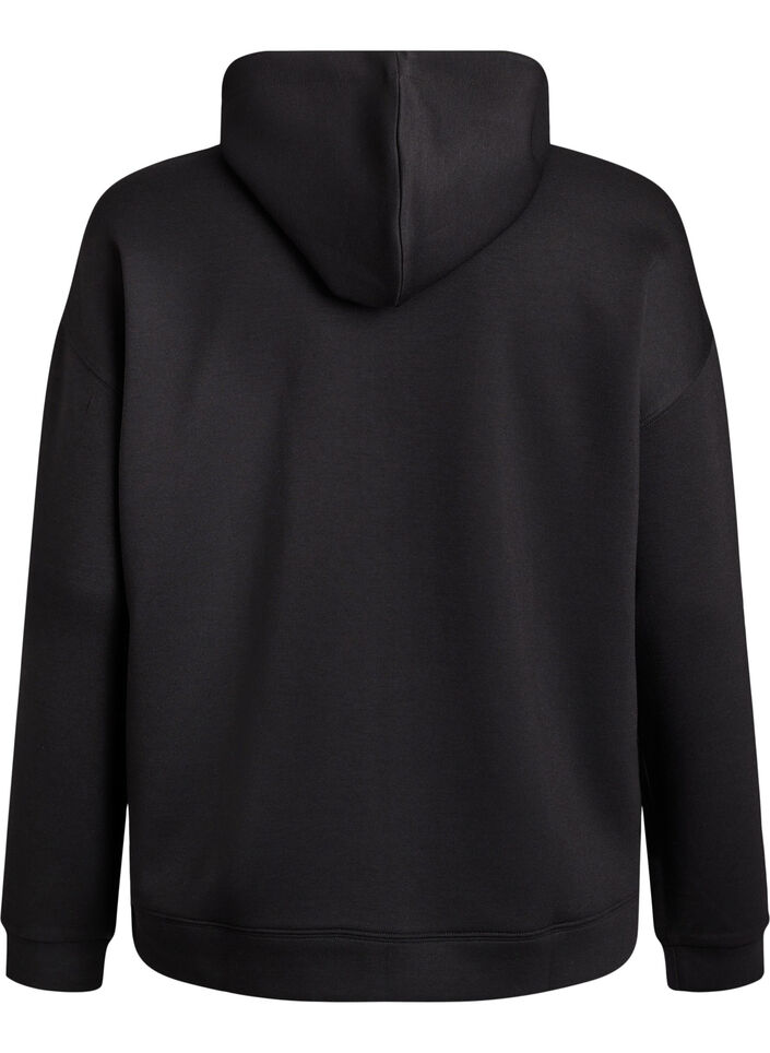 Bluza z kapturem do nurkowania z zamkiem i kieszeniami, Czarne, Packshot image number 1