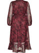 Sukienka maxi w kwiaty z marszczeniem, Ciemnobordowy, Packshot image number 1