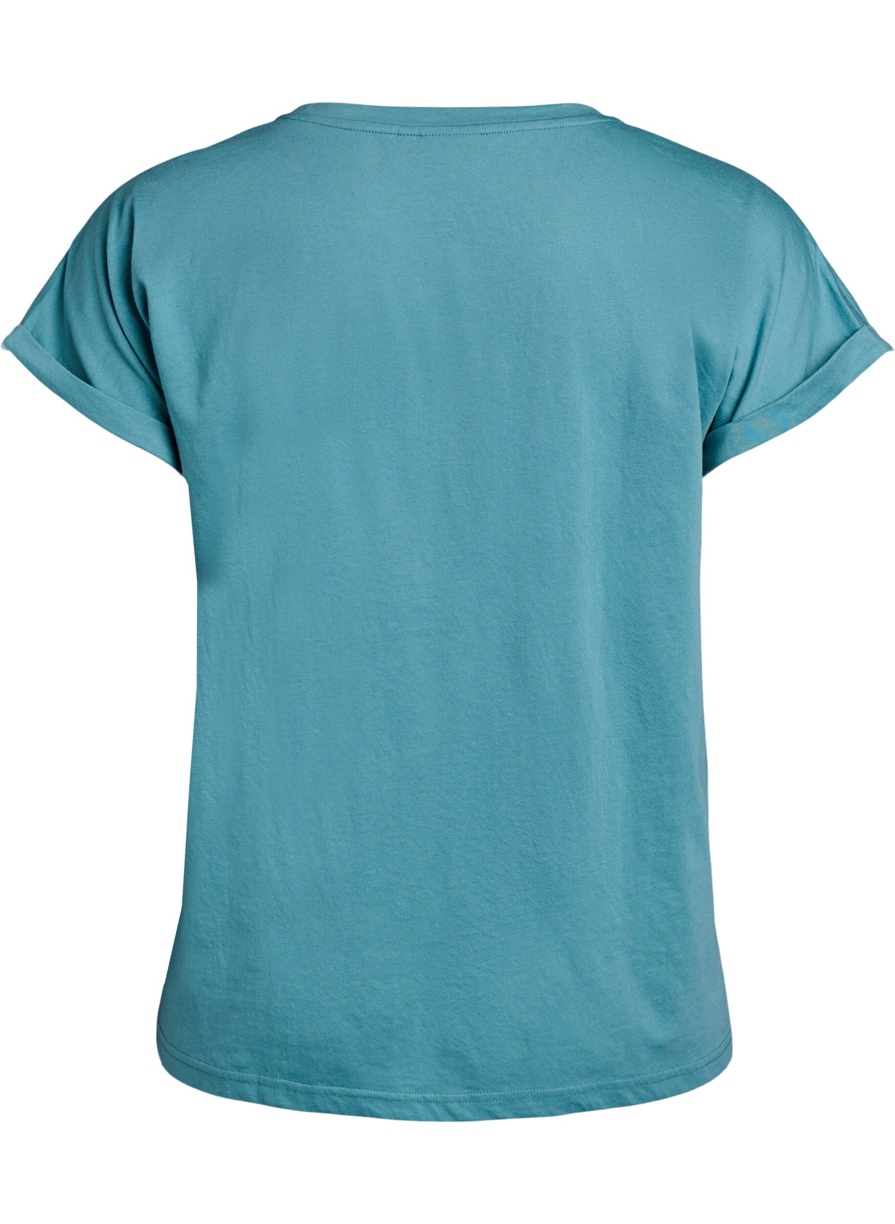 ZizziT-shirt z kr&oacute;tkim rekawem z mieszanki bawelny, Niebieskie, Packshot image number 1