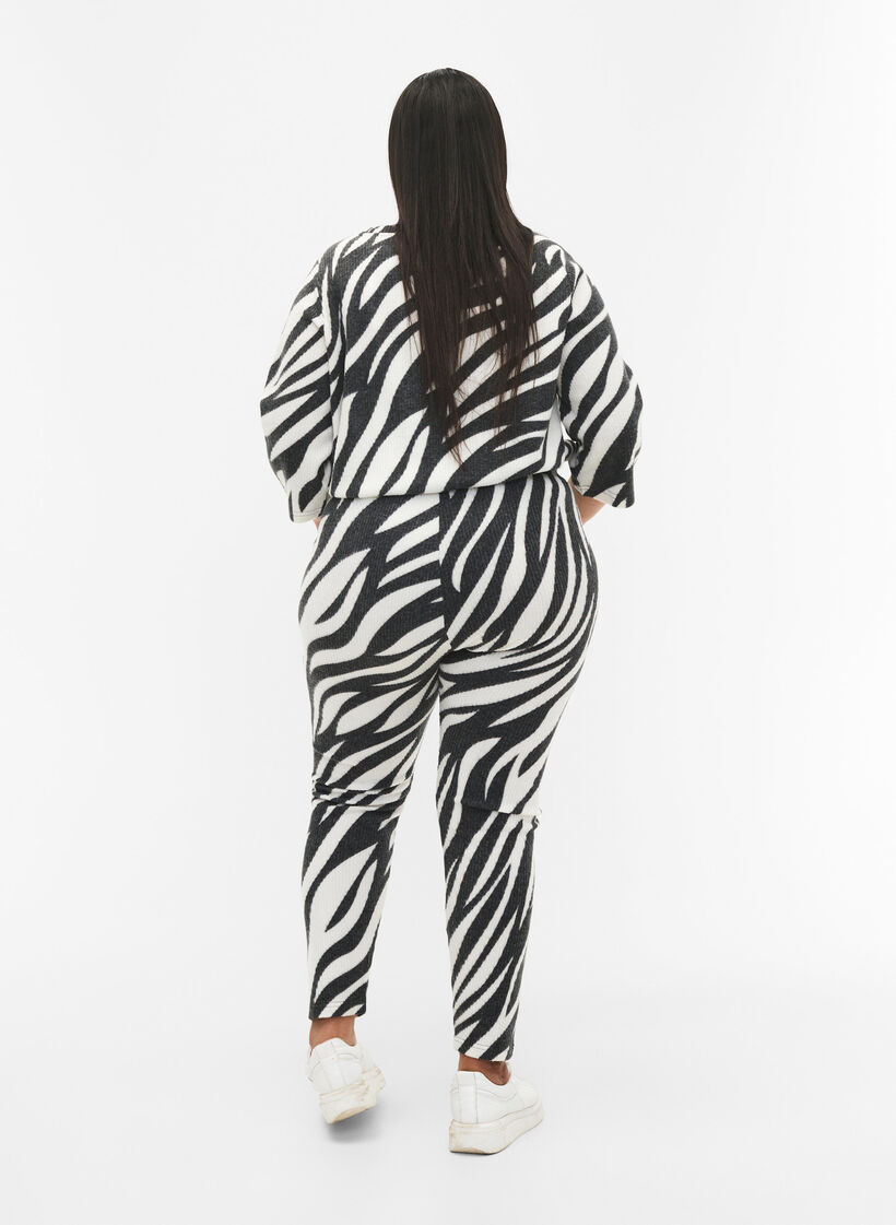 Legginsy z motywem zebry, White Zebra, Model image number 1