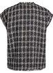 Kamizelka w kratke z ozdobnymi guzikami, Black w. White, Packshot image number 1