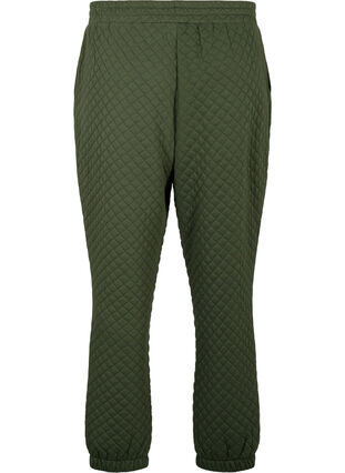 Pikowane spodnie do biegania z kieszeniami, Thyme, Packshot image number 1