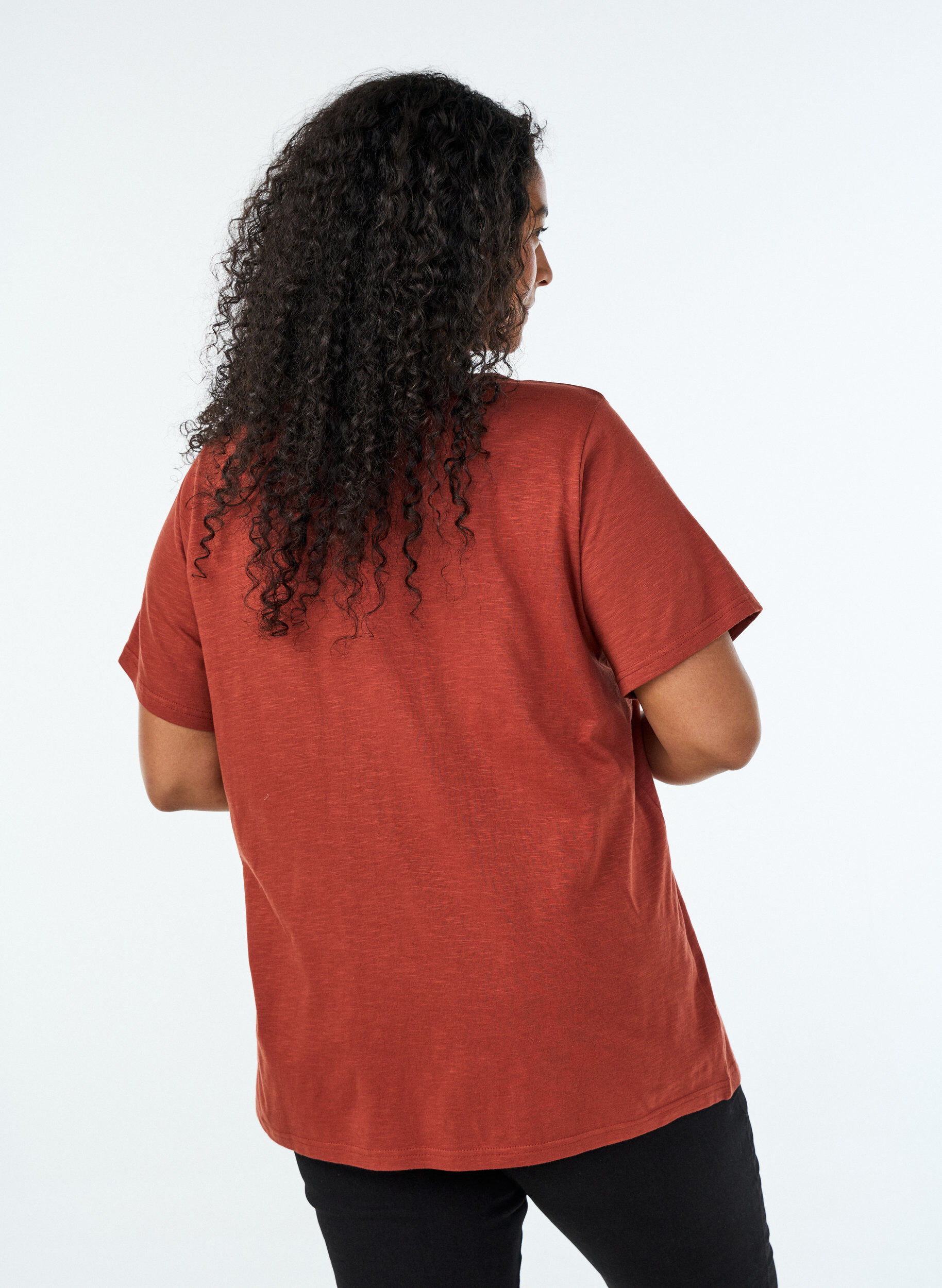 ZizziT-shirt z guzikami, Brązowy, Model image number 2
