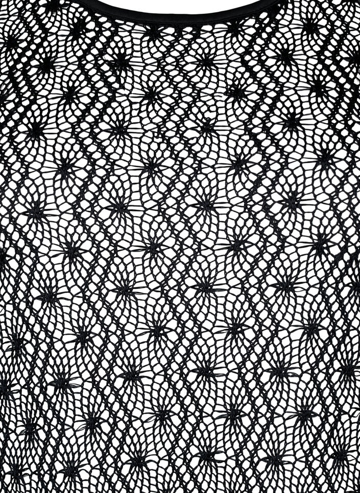 Szydelkowa sukienka z dlugimi rekawami, Black, Packshot image number 2