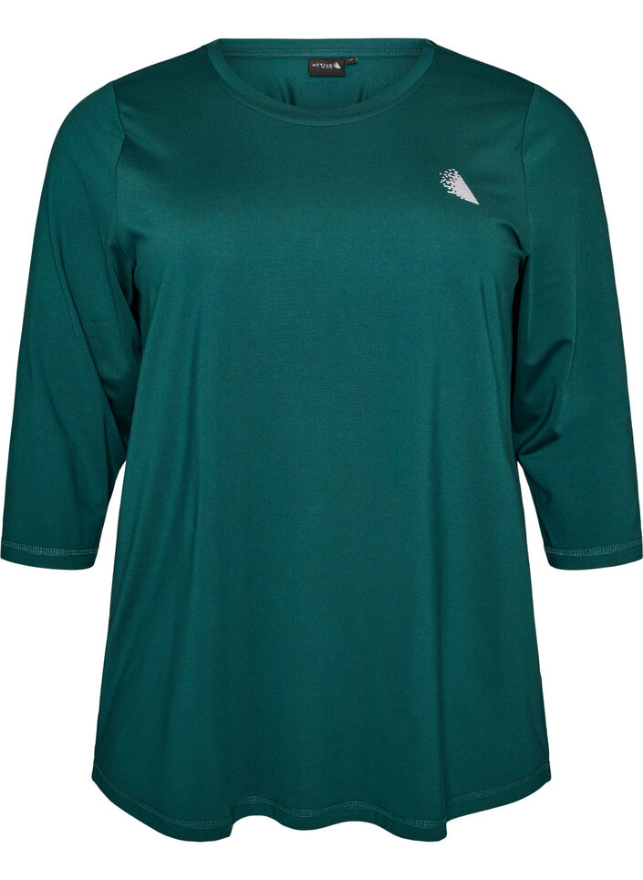Sportowy top z rekawami 3/4, Zielony, Packshot image number 0