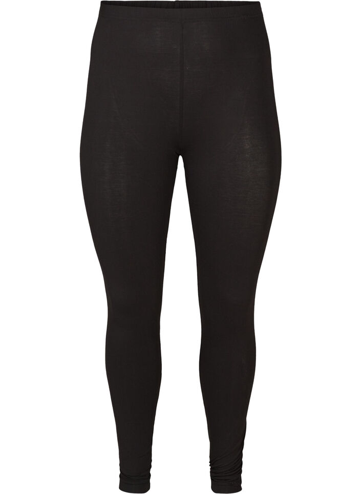 Legginsy z wiskozy w stylu basic, Czarne, Packshot image number 0