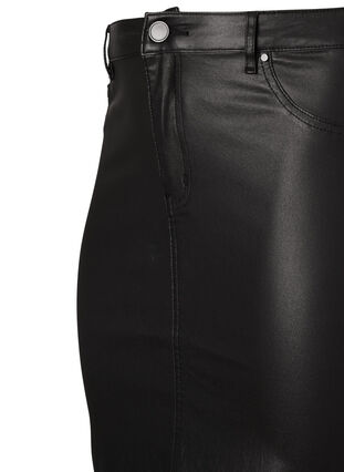 Powlekana spódnica z rozcieciem, Black, Packshot image number 3