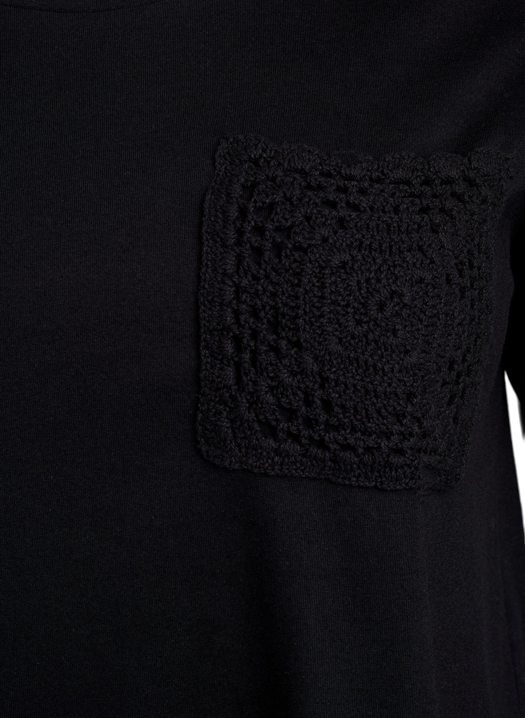 Zizzi Koszulka z bawelny organicznej z kieszenia na piersi, Czarne, Packshot image number 2