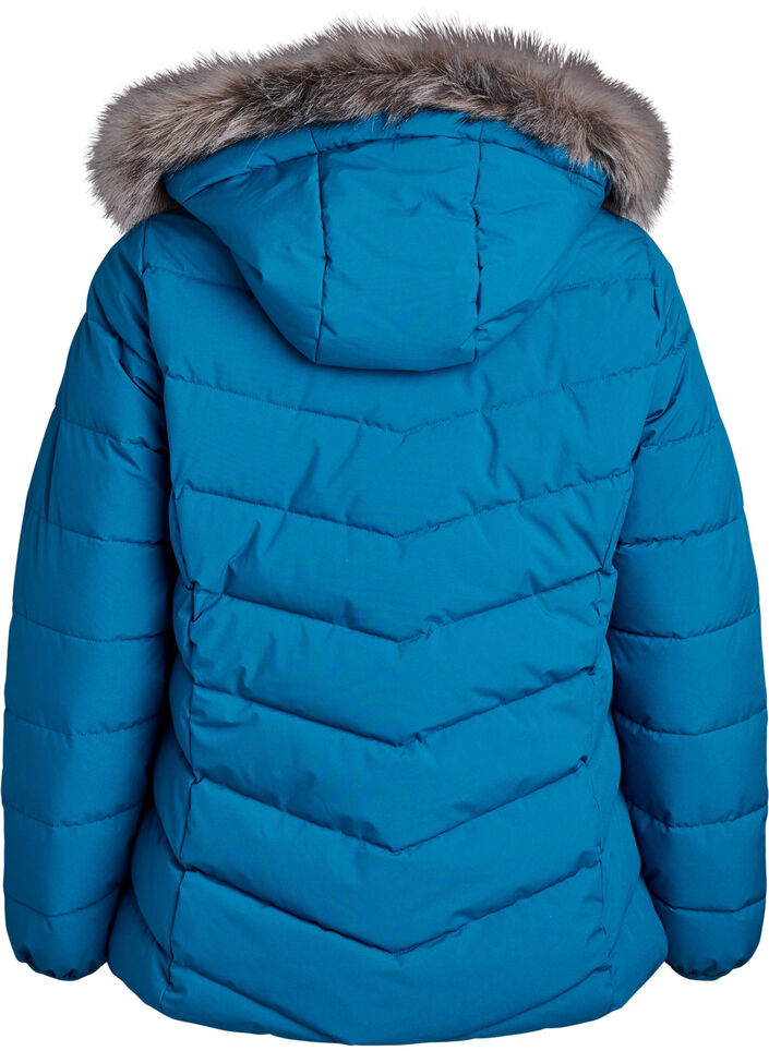 Krótka kurtka puchowa z kapturem, Niebieskie, Packshot image number 1