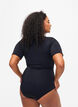Strój kapielowy z zamkiem blyskawicznym i krótkimi rekawami, Black, Model image number 1