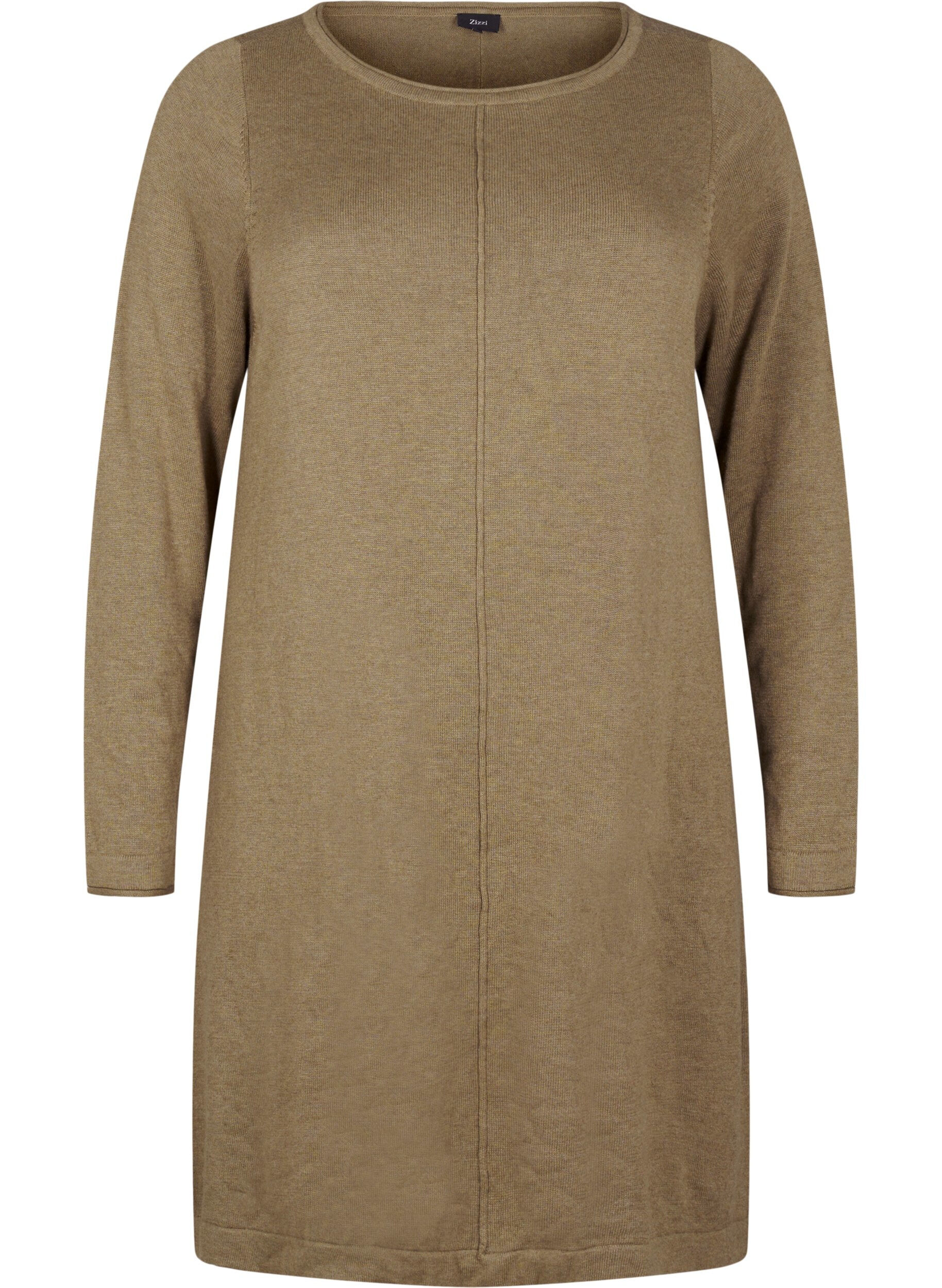 Zizzi Dzianinowa sukienka z mieszanki bawelny i wiskozy, Zielony, Packshot image number 0