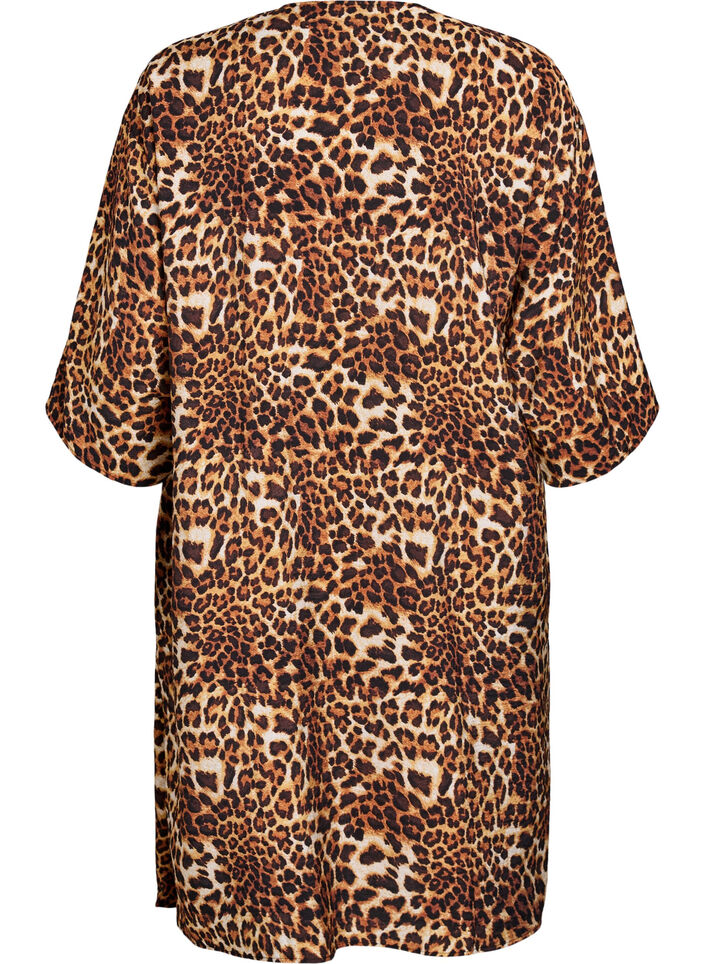 Kimono z wiskozy z rekawami 3/4, Brązowy, Packshot image number 1
