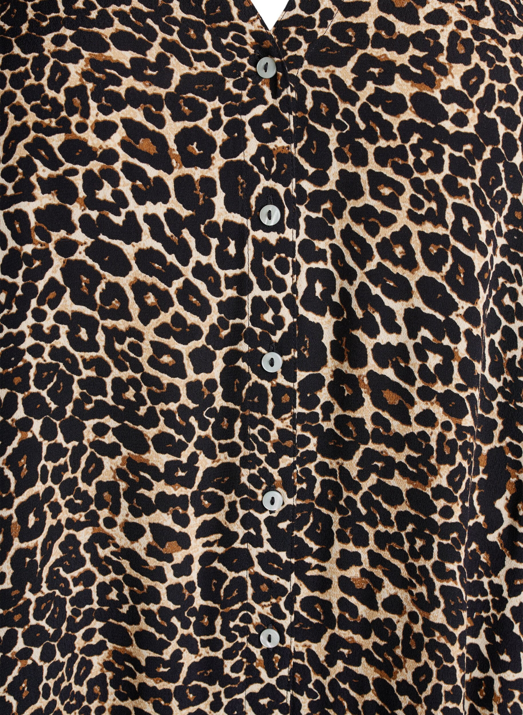 Zizzi Wzorzysta wiskozowa sukienka midi z dlugim rekawem, Brązowy, Packshot image number 2