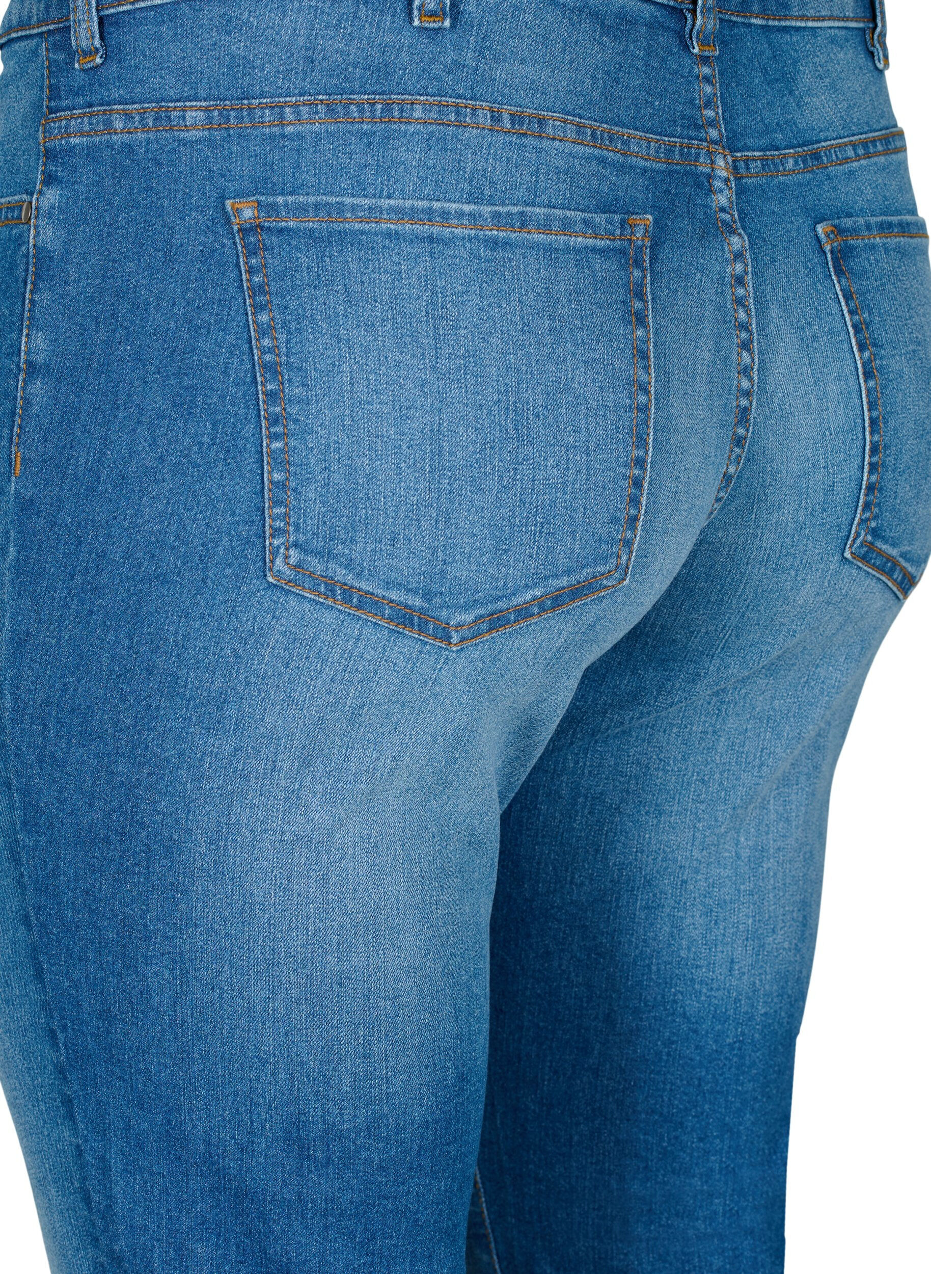 Zizzi Jeansy Emily z regularnym stanem i dopasowanym krojem, Blue denim, Packshot image number 3