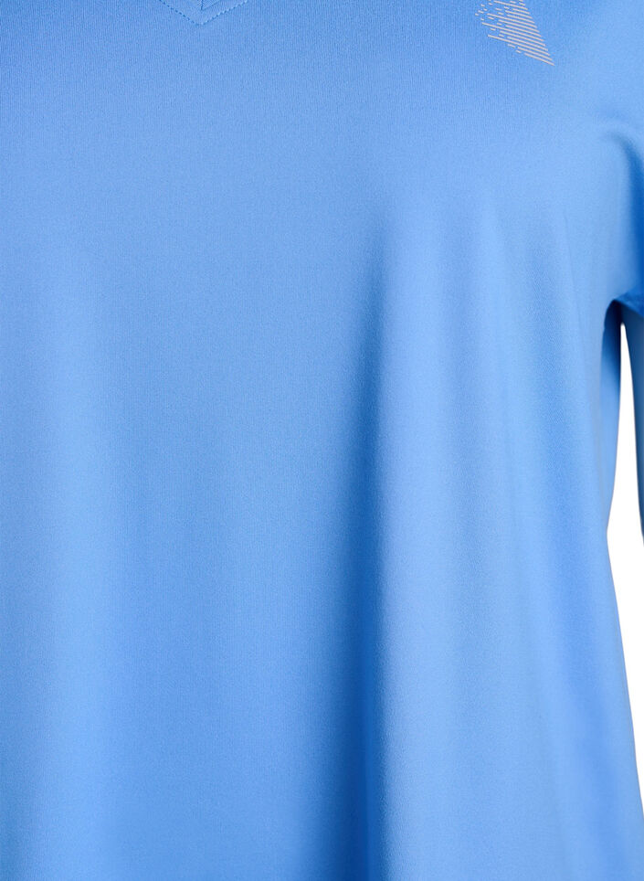 Luzna koszulka treningowa z dekoltem w szpic, Niebieskie, Packshot image number 2