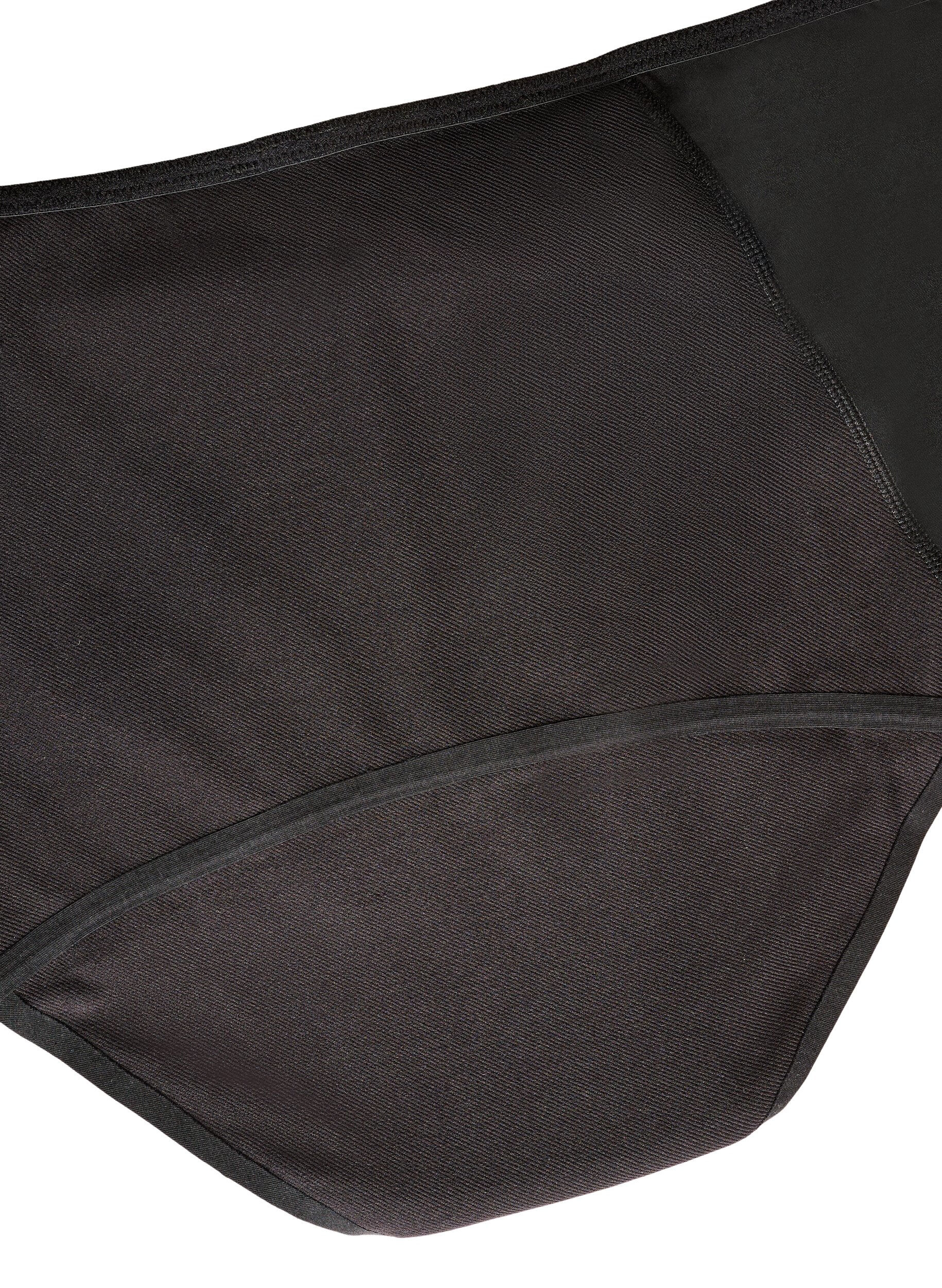 Zizzi Majtki menstruacyjne na noc z wysokim stanem z bawelny, Czarne, Packshot image number 4