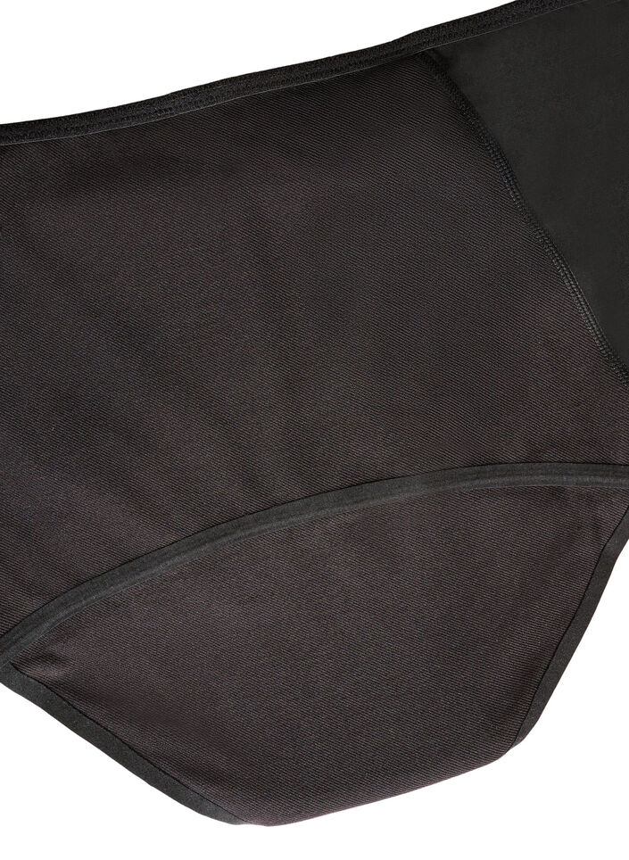 Majtki menstruacyjne na noc z wysokim stanem z bawelny, Czarne, Packshot