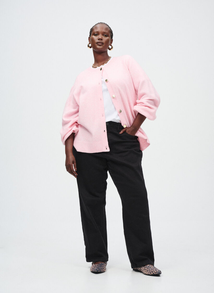 Luzne jeansy o skróconej dlugosci, Czarne, Image