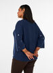 Sweter z serduszkami i rekawami 3/4, Niebieskie, Model image number 2
