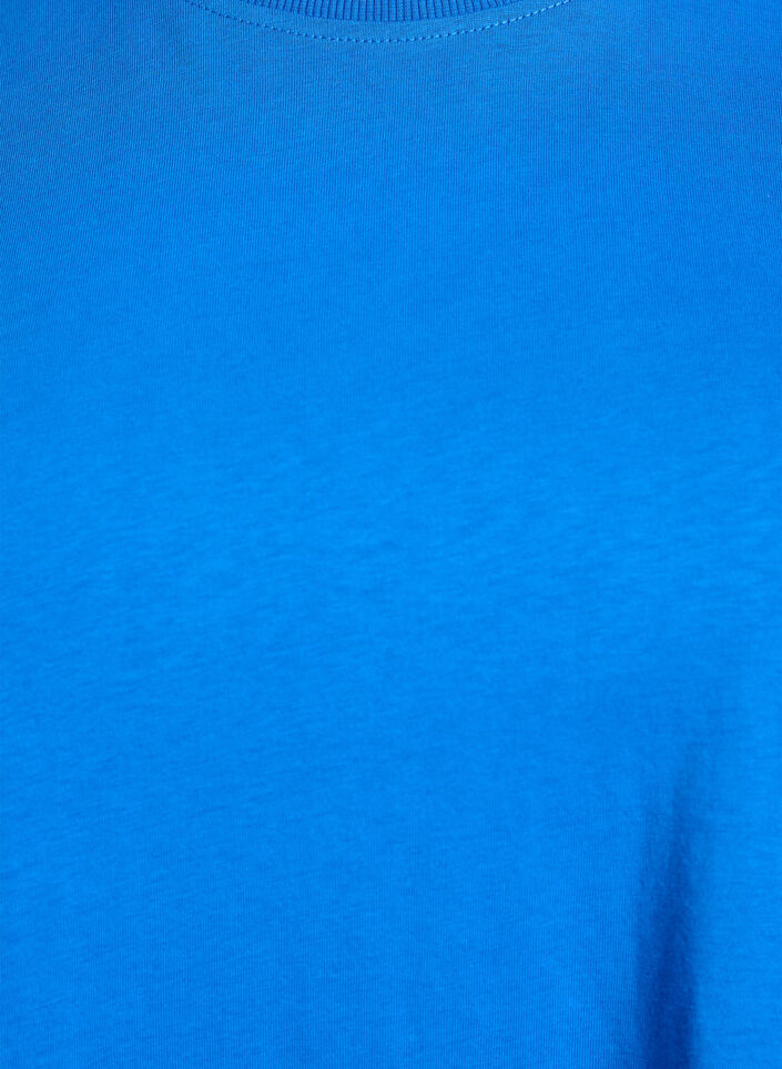 Podstawowa koszulka bawelniana z okraglym dekoltem, Niebieskie, Packshot image number 2