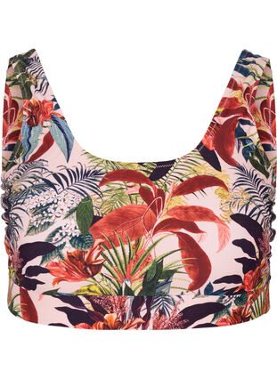 Góra od bikini z okraglym dekoltem, Palm Print, Packshot image number 0