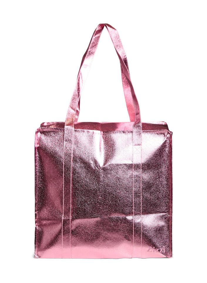 Torba na zakupy z suwakiem, R&oacute;żowy, Packshot image number 0