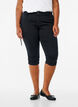 Jeansy capri o dopasowanym kroju z kieszeniami, Czarne, Model image number 1