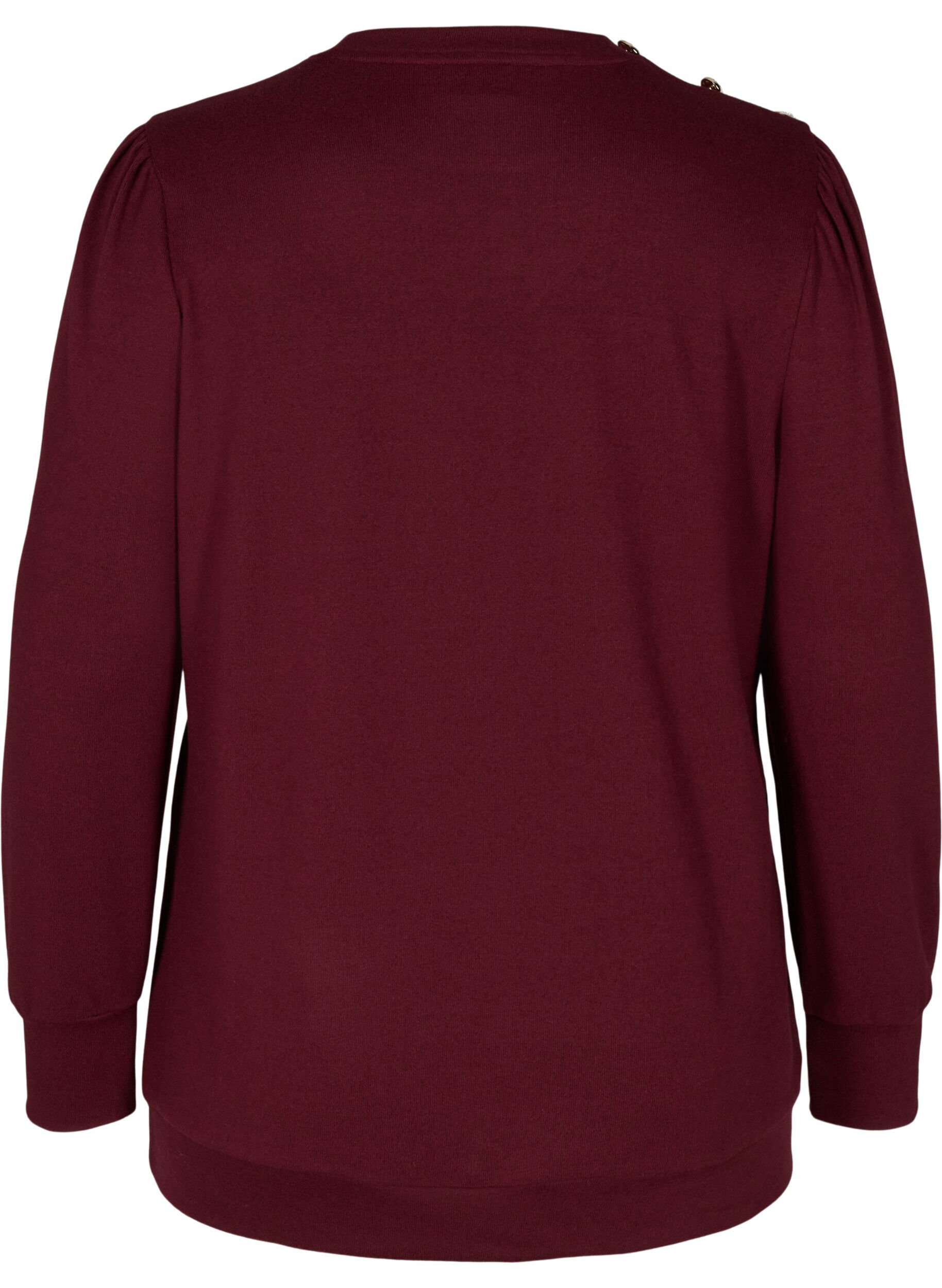 Zizzi Long-sleeved blouse with shoulder detail, Port Royal, Packshot image number 1