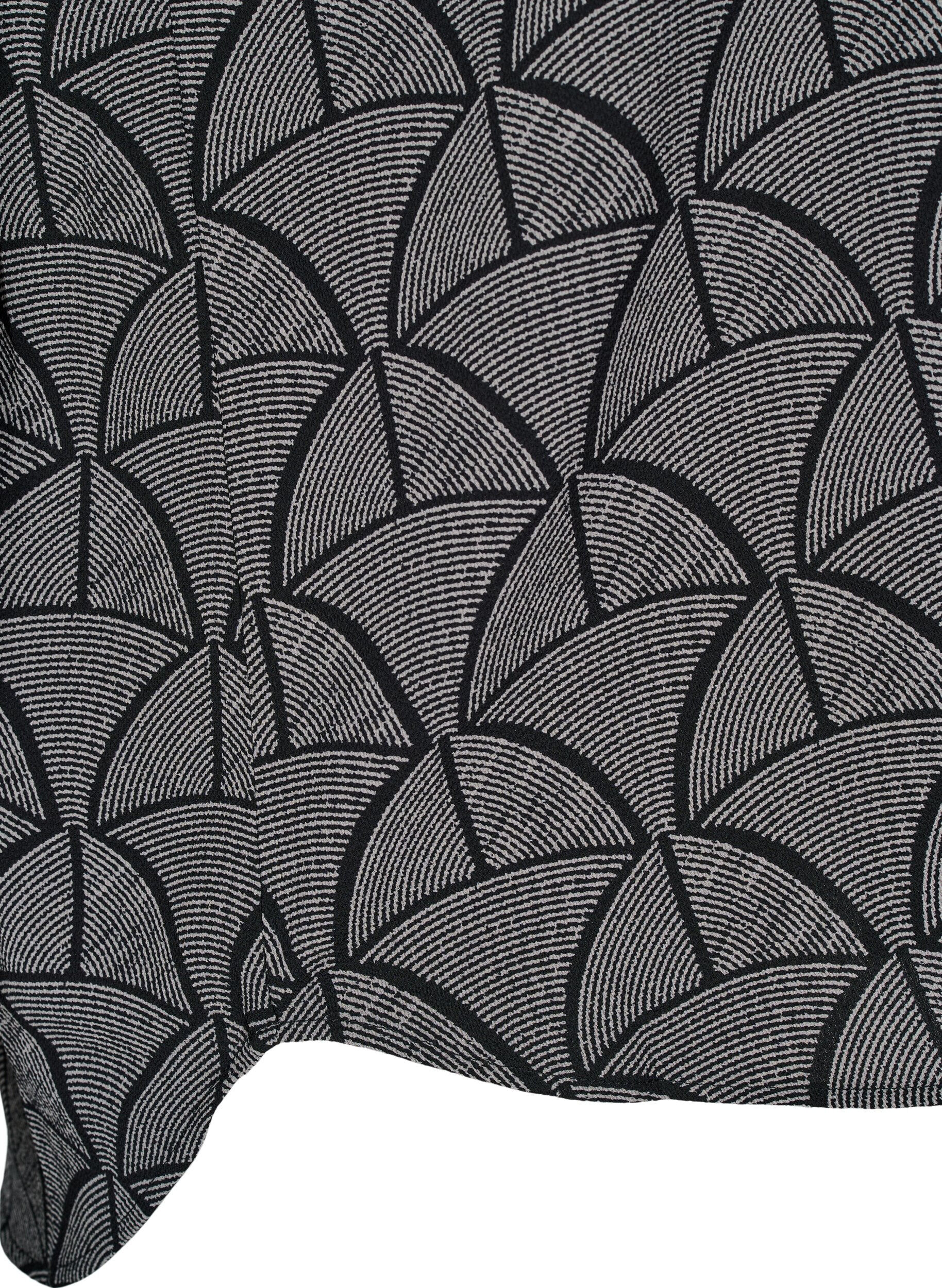 Zizzi Bluzka z kr&oacute;tkim rekawem i kwiatowym wzorem, Black Grey Graphic , Packshot image number 3