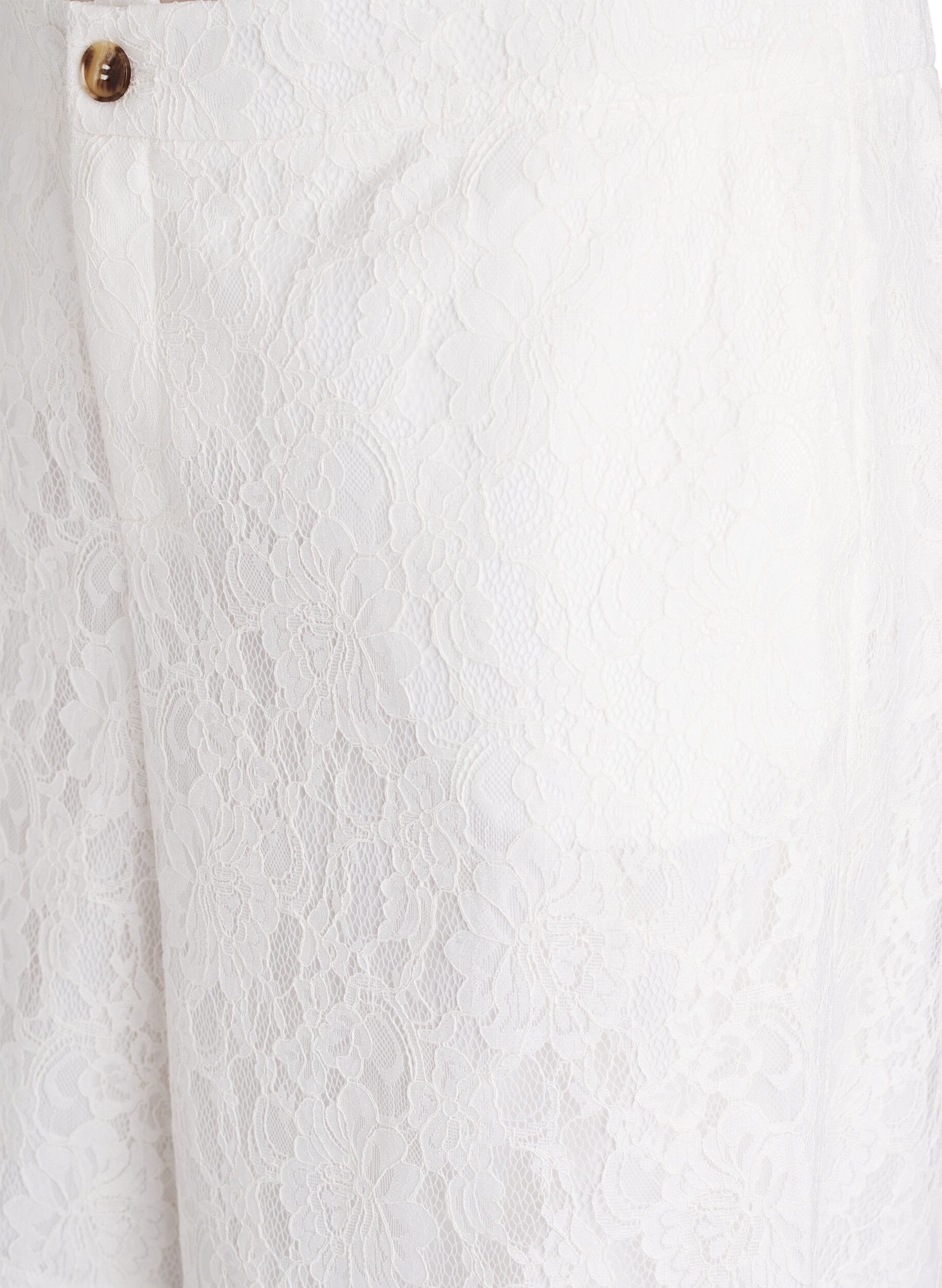 Zizzi Bermudy z koronki z wysokim stanem, Biały, Packshot image number 2