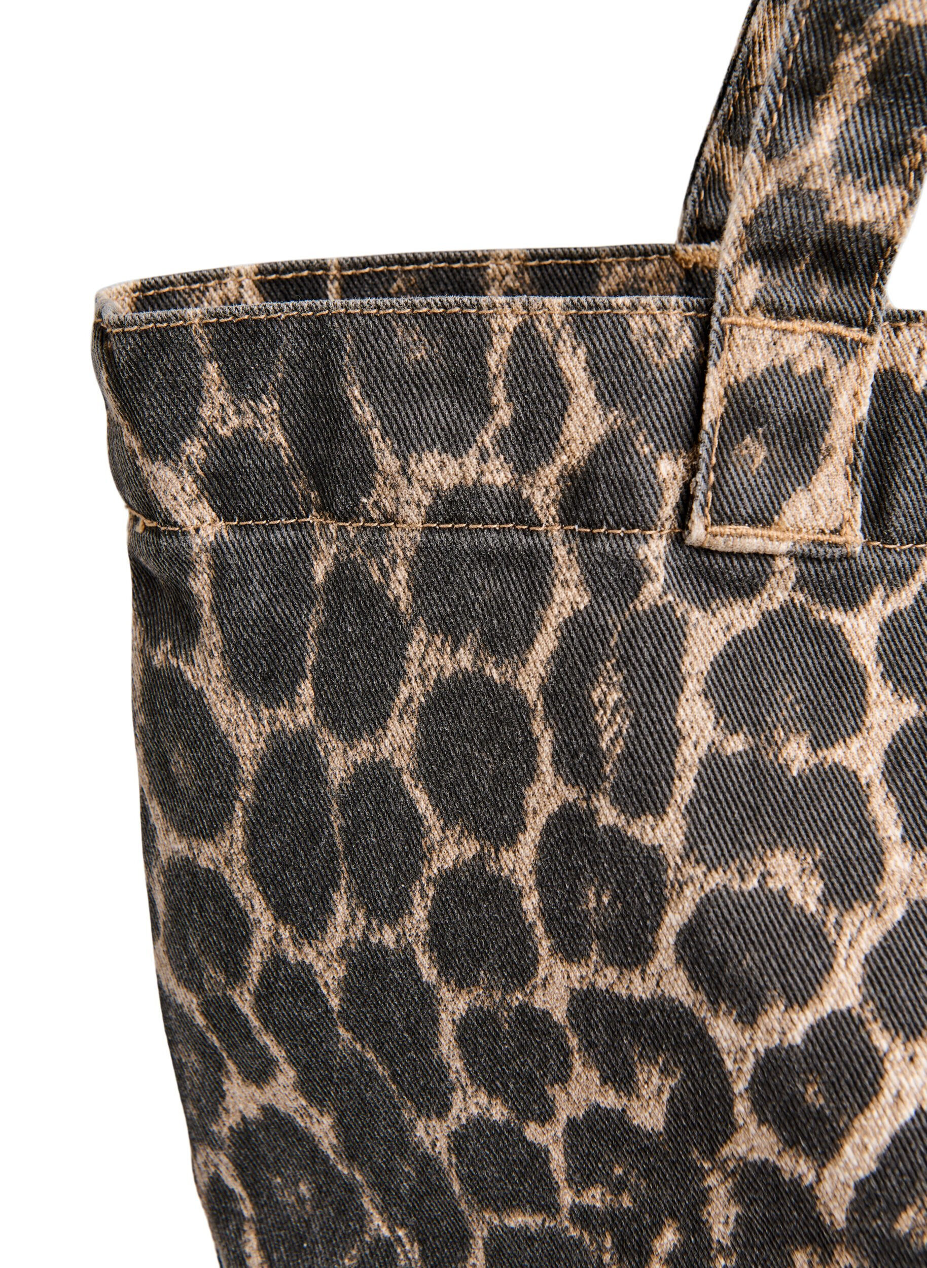 ZizziDenimowa torba shopper w panterke, Brązowy, Packshot image number 2