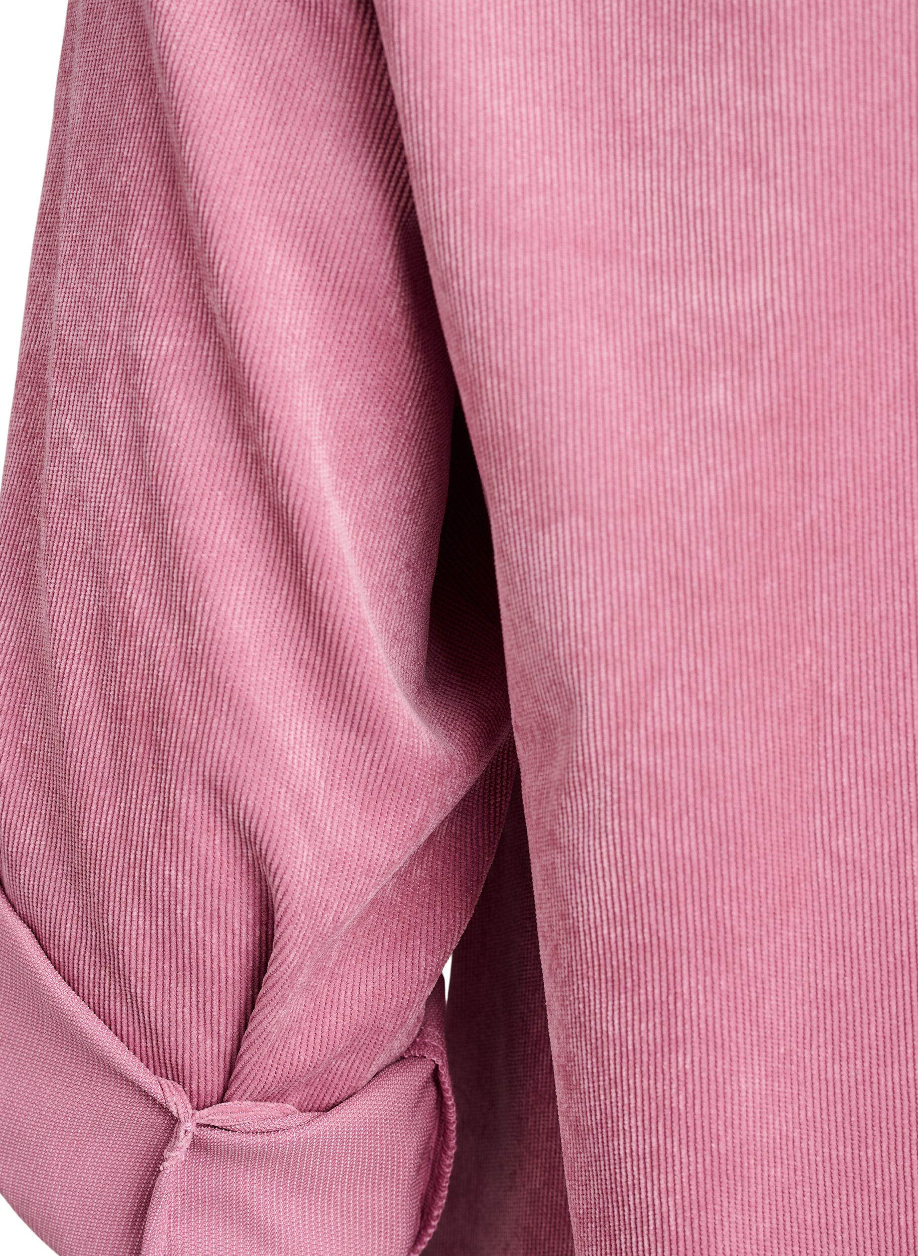 Zizzi Sukienka sztruksowa z zamkiem i rekawami 3/4, R&oacute;żowy, Packshot image number 3