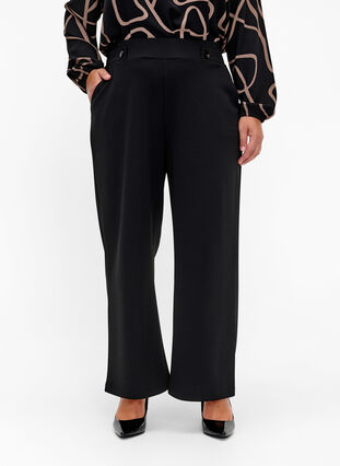 Luzne spodnie z kieszeniami, Black, Model image number 2
