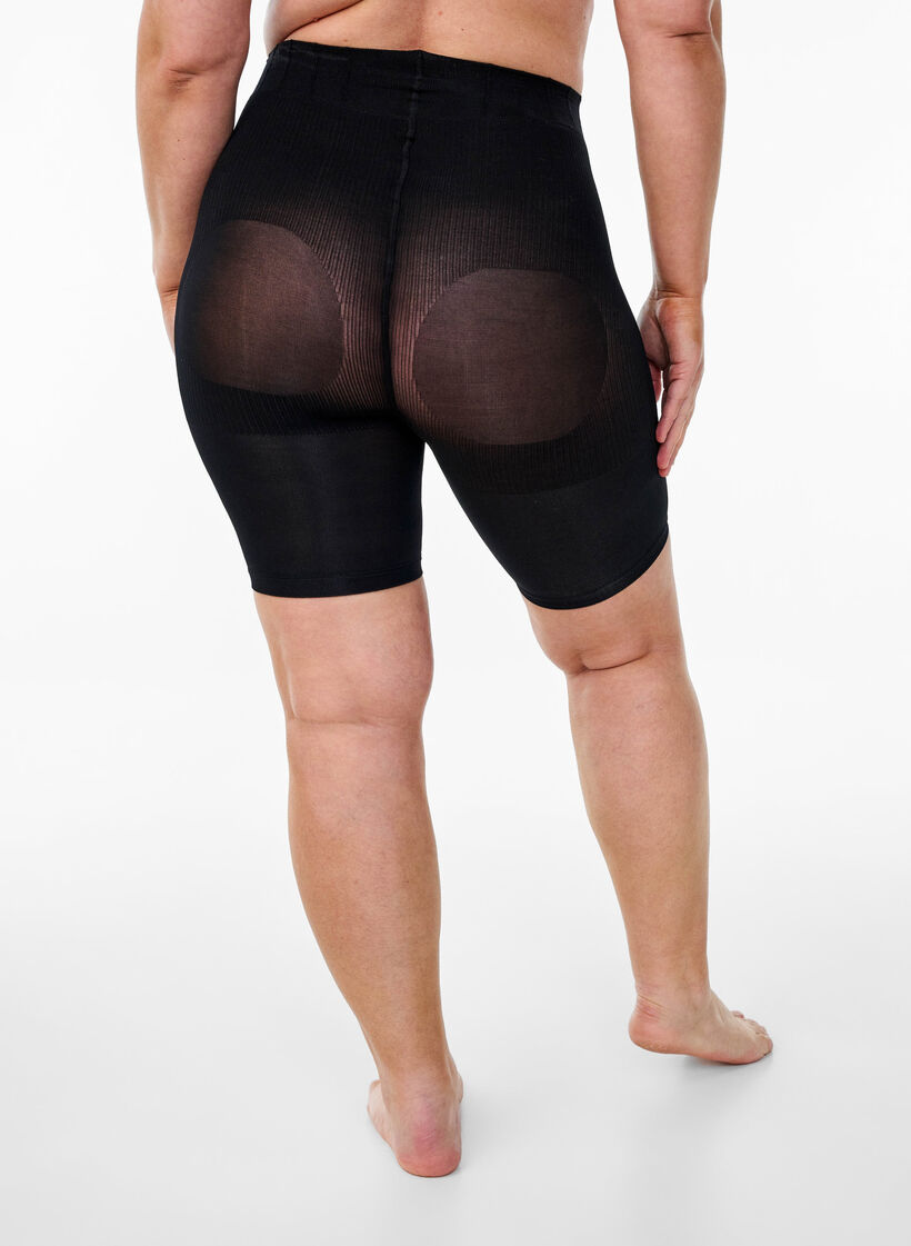 Szorty push-up 2-pack o gestosci 60 denier&oacute;w z efektem modelujacym, Czarne, Model image number 1
