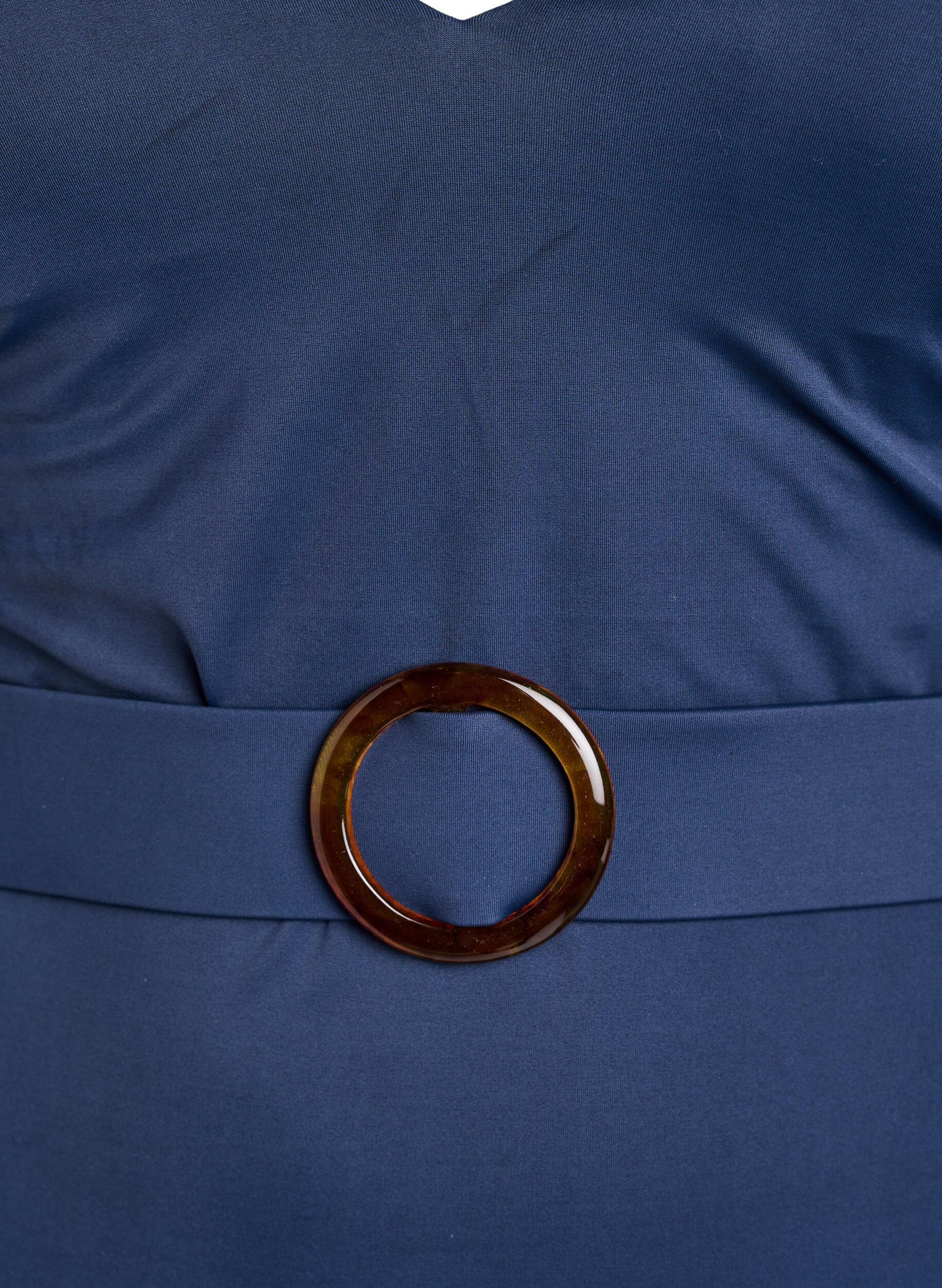 Zizzi Plaszcz kapielowy z dekoltem w ksztalcie litery V i pasem, Niebieskie, Packshot image number 2