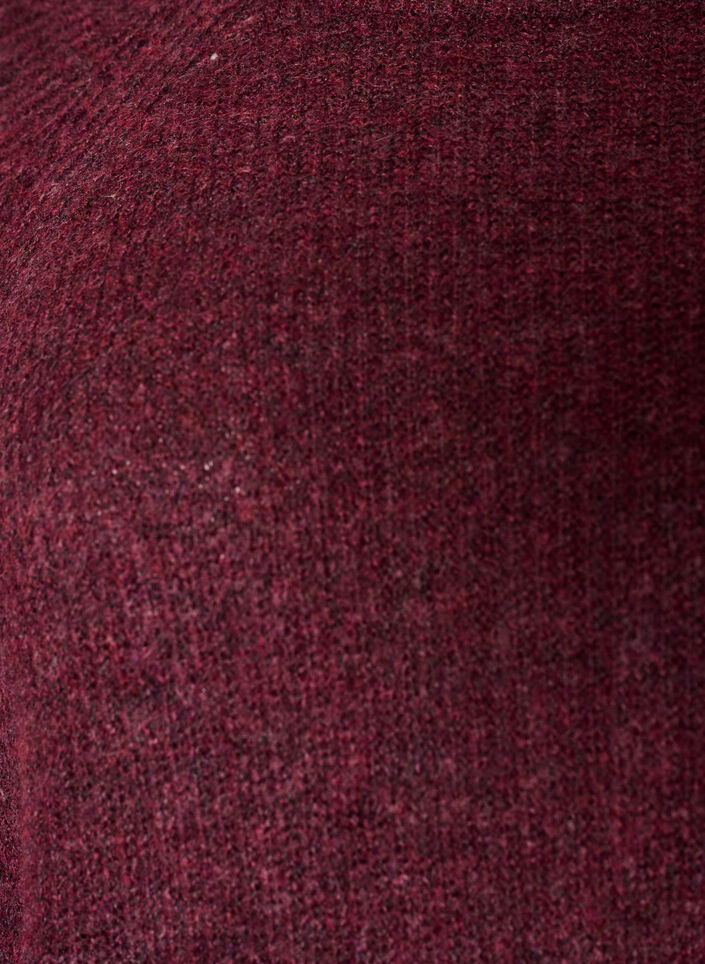 Prazkowany sweter z rekawami 3/4, Czerwony, Packshot image number 2