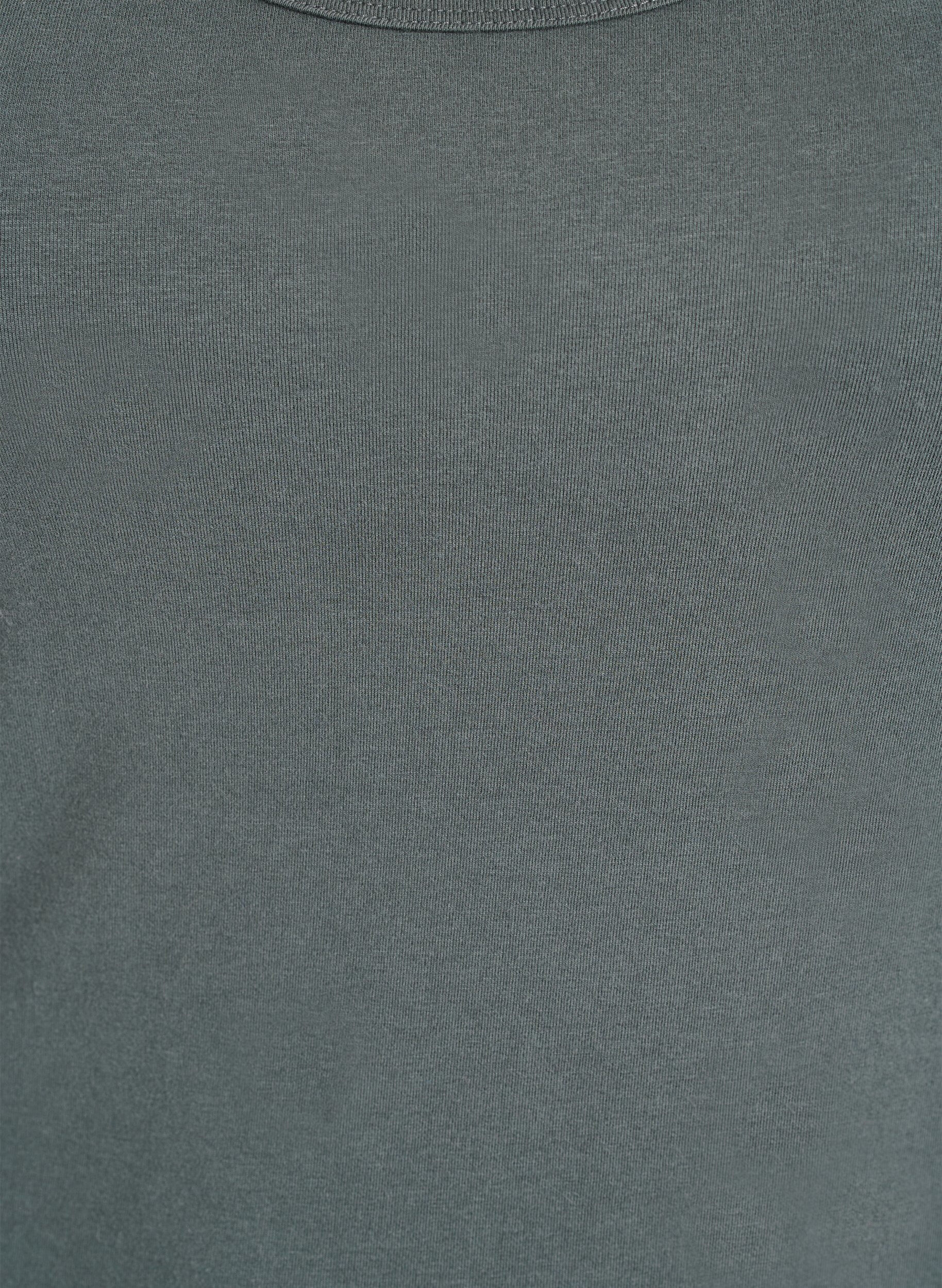 Zizzi Podstawowy top bawelniany w jednolitym kolorze, Zielony, Packshot image number 2