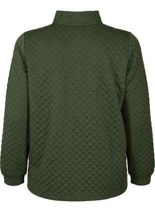 Pikowany sweter z zamkiem blyskawicznym, Thyme, Packshot image number 1