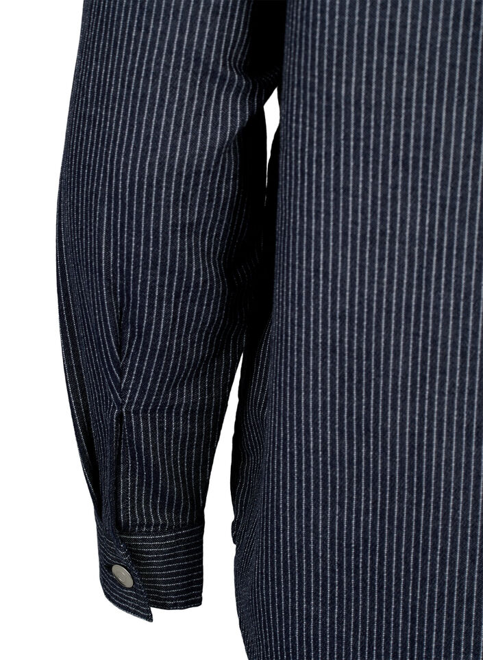 Bawelniana koszula w prazki, Dark Blue Stripe, Packshot image number 3