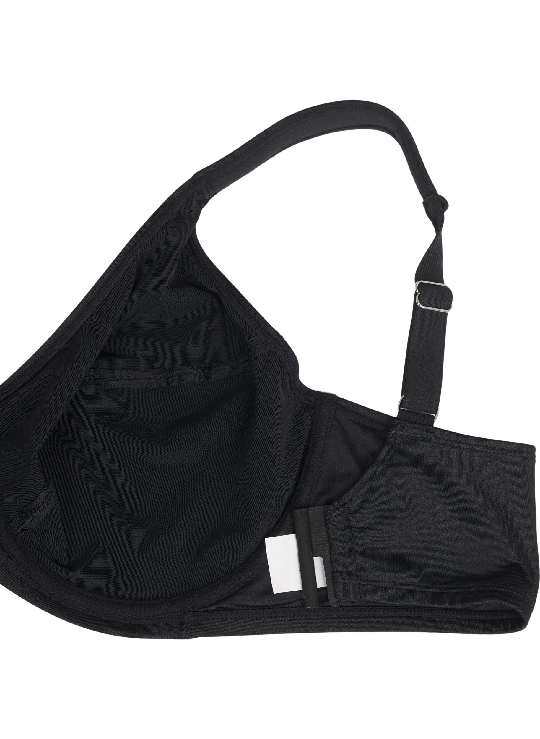 Zizzi G&oacute;ra od bikini z fiszbinami, Czarne, Packshot image number 3