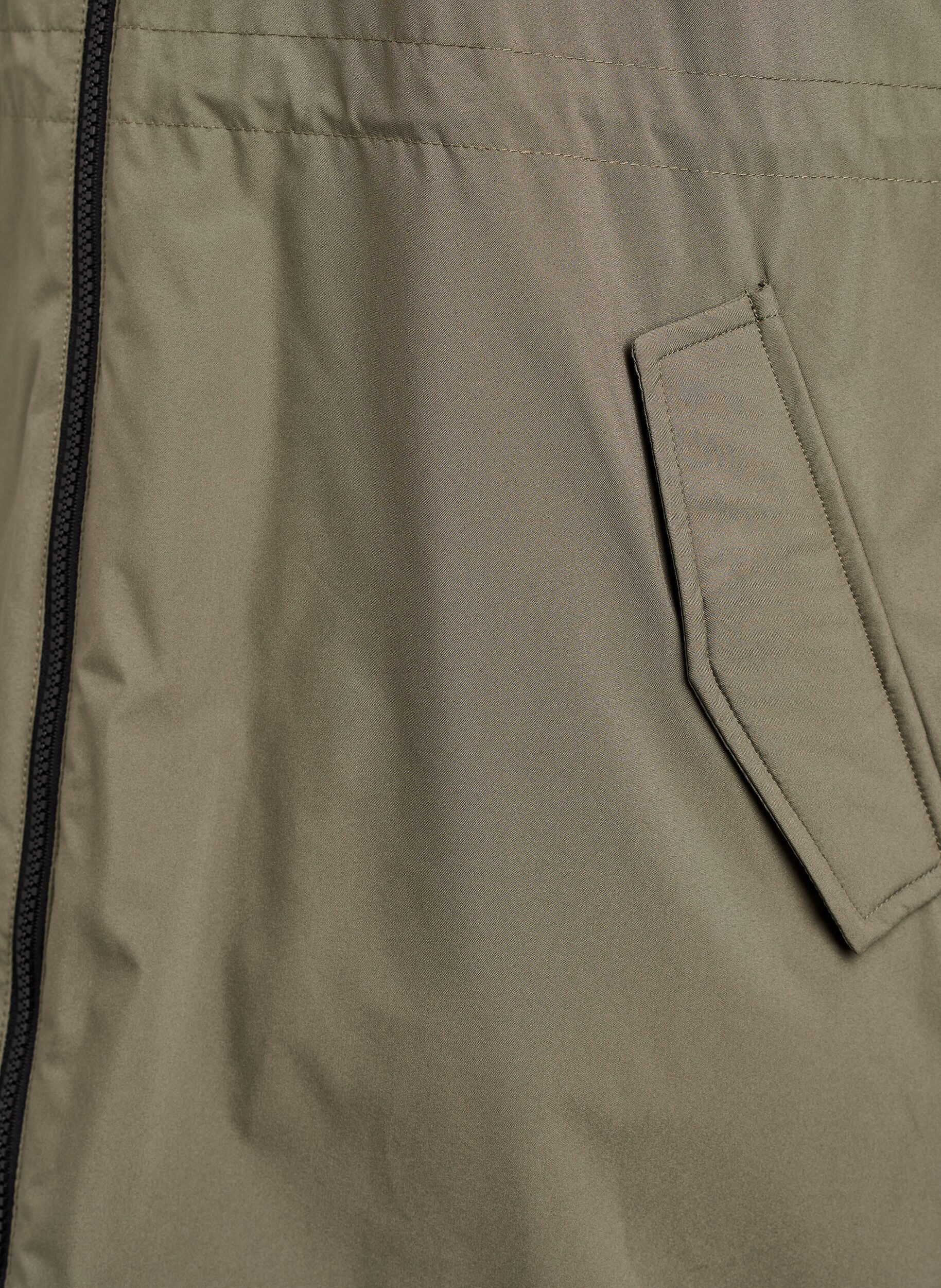 Zizzi Lekka wyscielana kurtka z kapturem, Zielony, Packshot image number 3