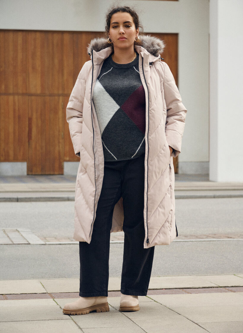 Sweter w duze kratki z kontrastowymi rekawami, Ciemnoszary, Image image number 0