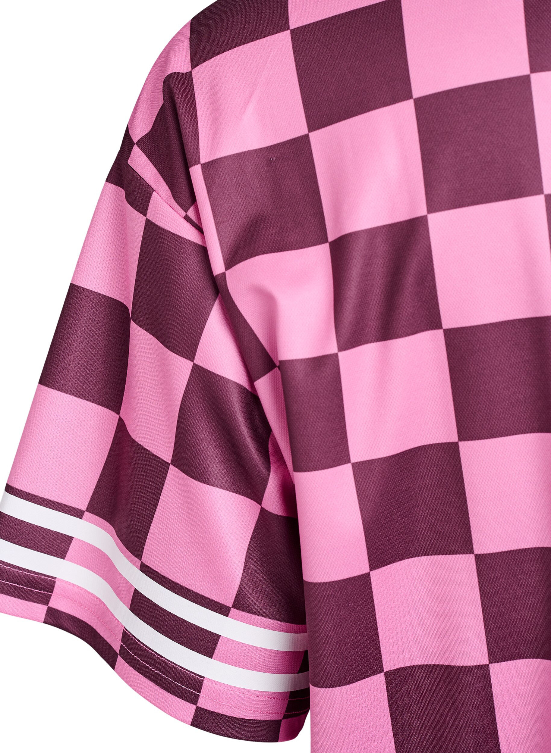 Zizzi Sportowa koszulka w paski z motywem tekstowym, Czerwony, Packshot image number 3