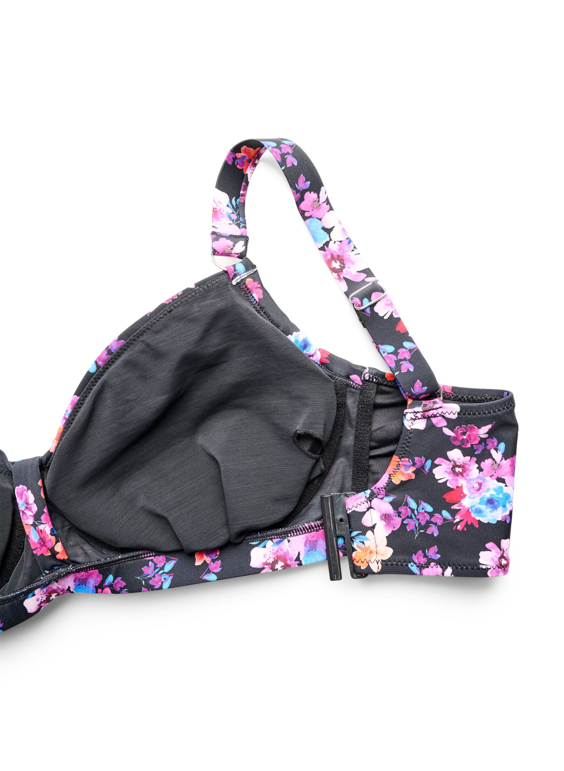 ZizziUnderwire bikini bra with pattern, Purple, Packshot image number 3