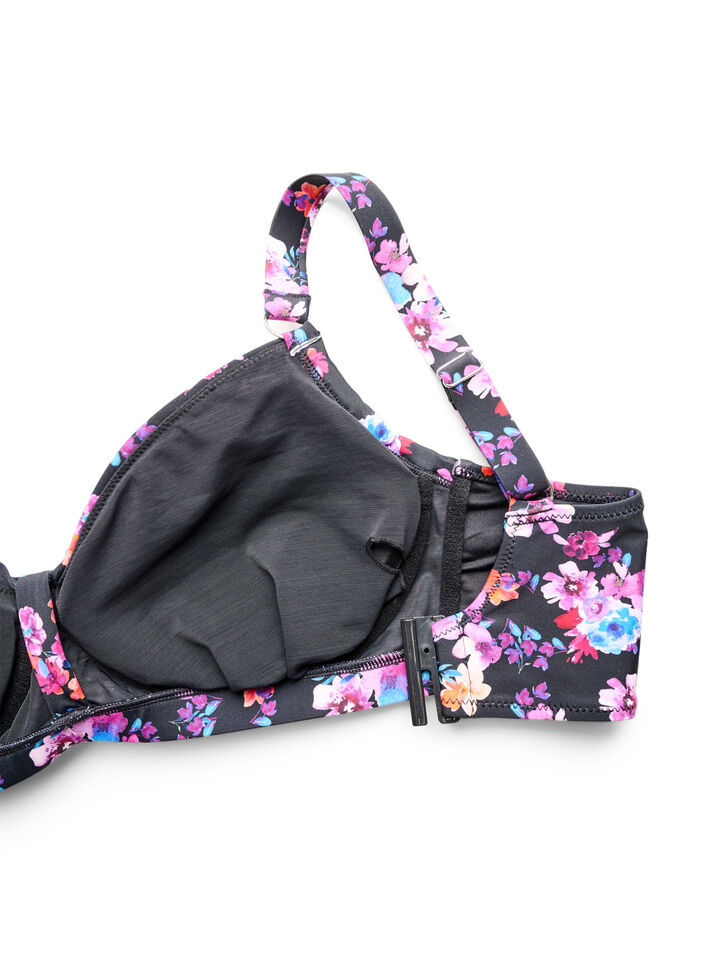 Underwire bikini bra with pattern, Purple, Packshot image number 3