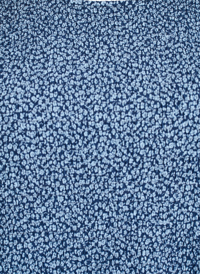 Bluzka z marszczonym stanikiem i nadrukiem kwiatowym, Niebieskie, Packshot image number 2