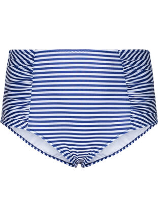 Doly bikini w paski z wysokim stanem, Blue Striped, Packshot image number 0