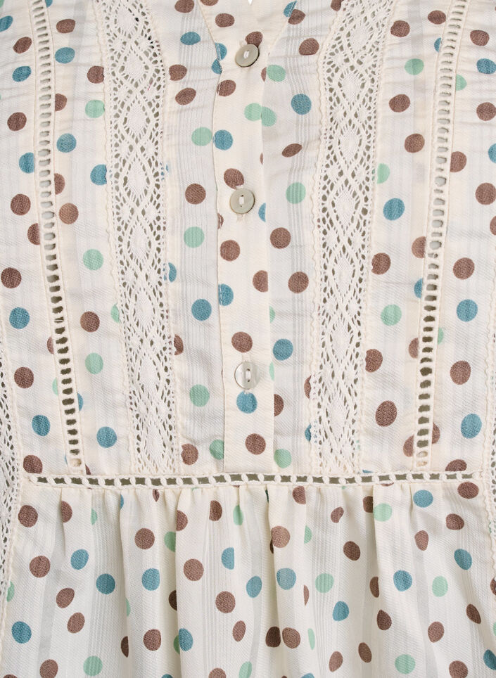 Bluzka z nadrukiem i rekawami 1/2, Biały, Packshot image number 2