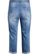 Wywijane jeansy 7/8 ze sciagaczami i wysoka talia, Niebieskie, Packshot image number 1
